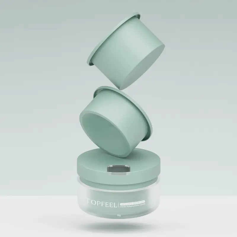 Plastic Cream Jar with Spatula Refillable Solution - Image 3