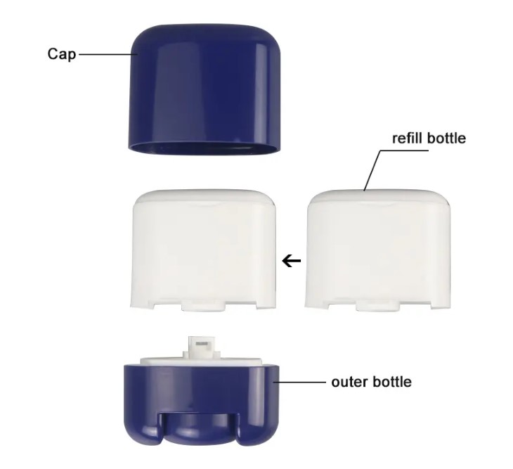Oval Refillable Deodorant Stick Container - Image 3